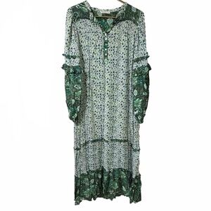 Spell and the Gypsy Dress Womens Size M Green Winona Bohemian Prairie Maxi